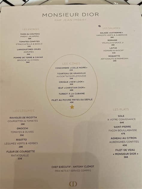 cafe dior paris menu.